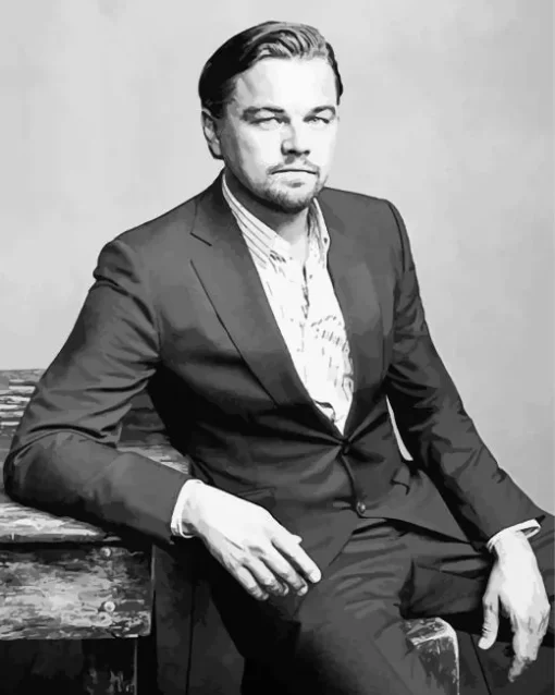 Black And White Leonardo DiCaprio Diamond Painting