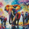 Black Elephants Diamond Painting