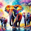 Black Elephants Diamond Painting