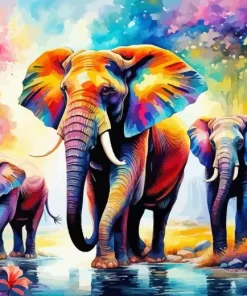 Black Elephants Diamond Painting