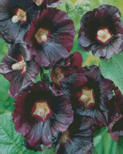 Black Hollyhock Diamond Painting