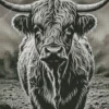 Black And White Highland Cow Diamond Painting