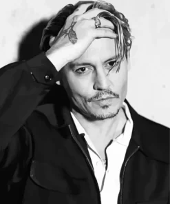 Black And White Johnny Depp Diamond Painting