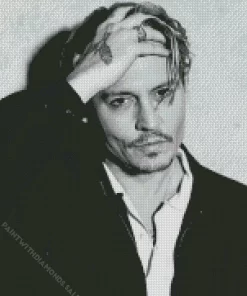 Black And White Johnny Depp Diamond Painting