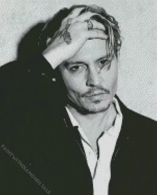 Black And White Johnny Depp Diamond Painting