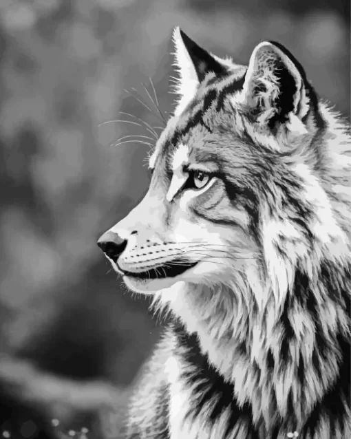 Black And White Wolf Diamond Painting