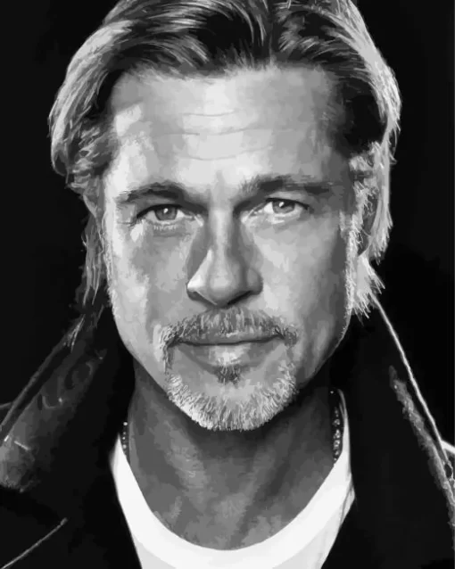 Black And White Brad Pitt Diamond Painting