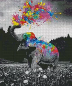 Black Elephant In Colors Diamond Painting