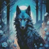 Black Wolf Diamond Painting