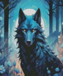 Black Wolf Diamond Painting