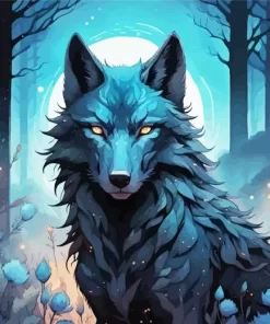 Black Wolf Diamond Painting