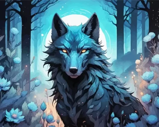 Black Wolf Diamond Painting