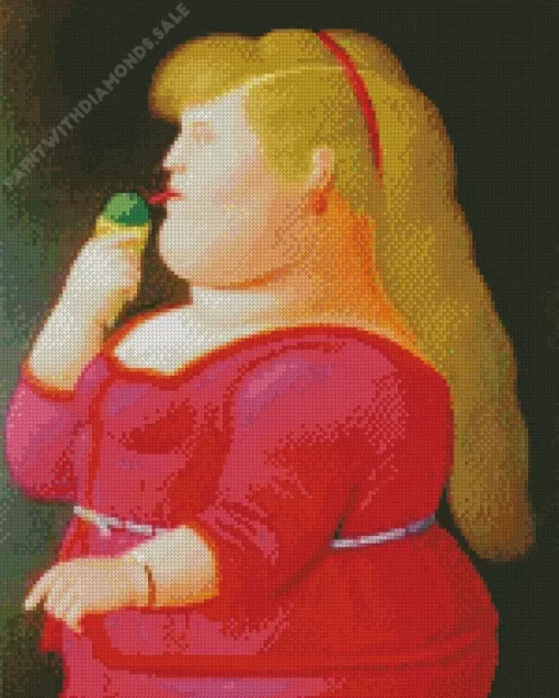 Blonde Fat Girl Art Diamond Painting