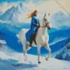 Blonde Girl And Horse Diamond Painting