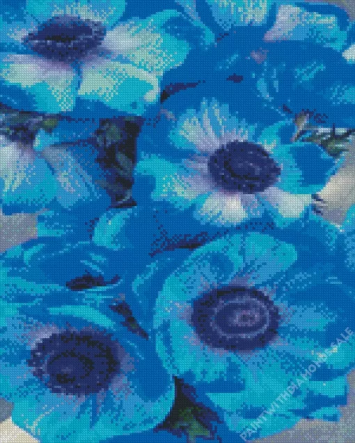 Blue Anemone Diamond Painting