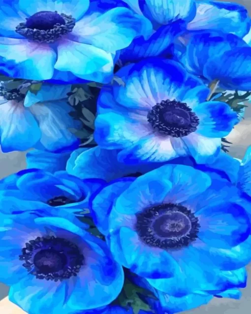 Blue Anemone Diamond Painting