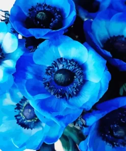 Blue Anemone Flower Diamond Painting