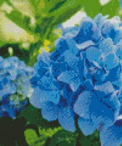 Blue Hydrangea Macrophylla Diamond Painting