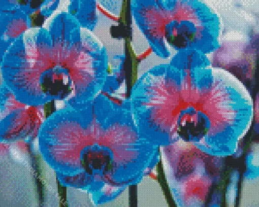 Blue Orchids Diamond Painting