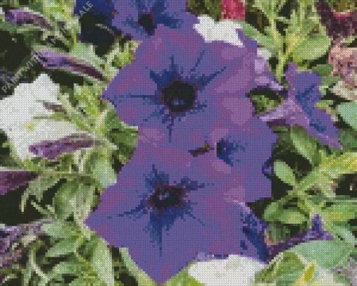 Blue Petunia Diamond Painting