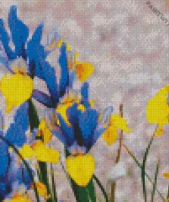 Blue And Yellow Iris Diamond Painting