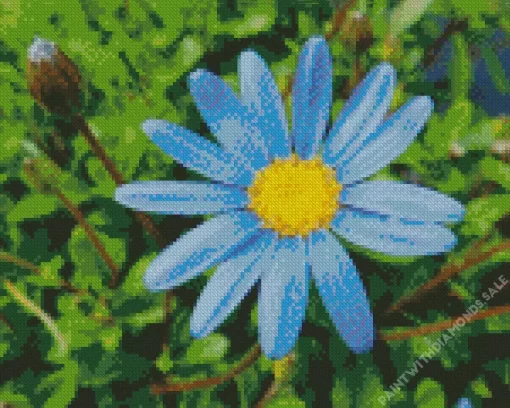 Blue Daisy Close Up Diamond Painting