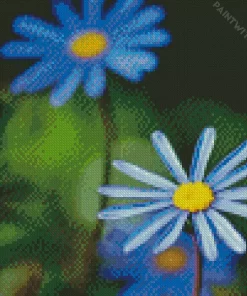 Blue Daisy Flower Diamond Painting