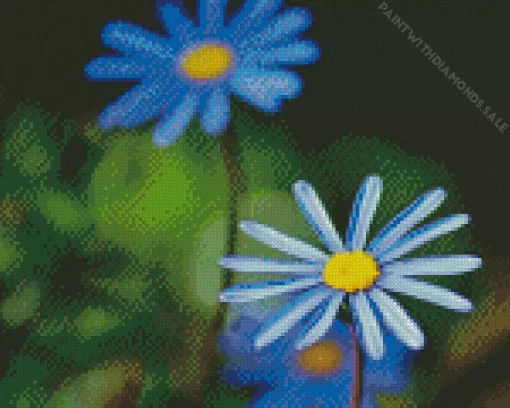 Blue Daisy Flower Diamond Painting