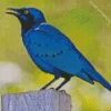 Blue Eared Bird Diamond Painting