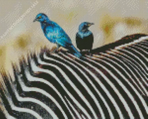 Blue Starling Pair Diamond Painting