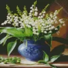 Blue Vase Lily Of The Valley Diamond Painting