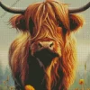 Brown Highland Cow Diamond Painting