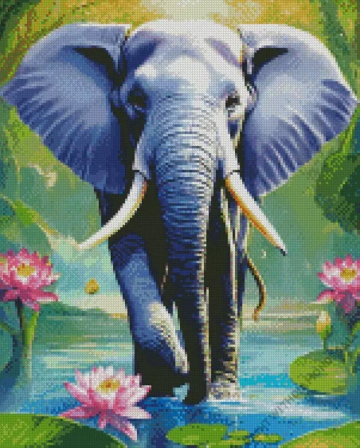 Bull Elephant Diamond Painting