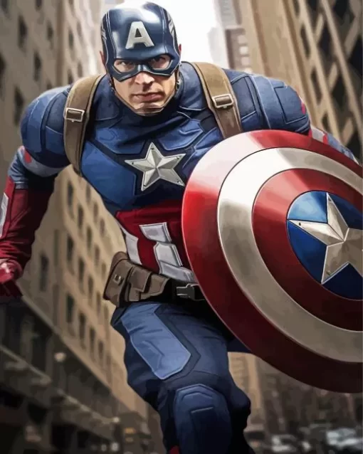 captain america film Diamond With Numbers