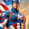 captain america superhero Diamond With Numbers