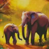 Cartoon Elephants Diamond Painting