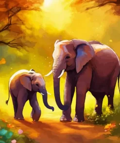 Cartoon Elephants Diamond Painting