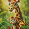 Cartoon Giraffes Diamond Painting