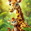 Cartoon Giraffes Diamond Painting