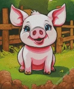 Cartoon Pig Diamond Painting