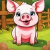 Cartoon Pig Diamond Painting