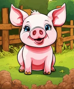 Cartoon Pig Diamond Painting