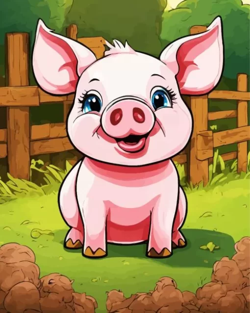 Cartoon Pig Diamond Painting