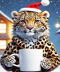 Cheetah Christmas Diamond Paintings