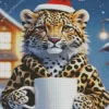 Cheetah Christmas Diamond Paintings