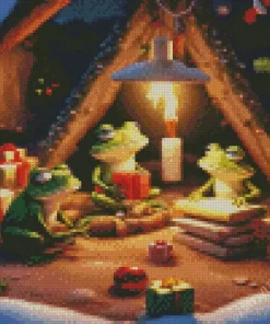 Christmas Frogs Diamond Painting