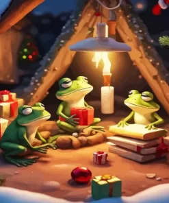 Christmas Frogs Diamond Painting