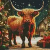 Christmas Highland Cow Diamond Painting