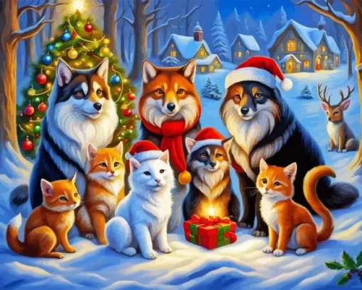 Christmas Animals Diamond Painting Christmas Animals Diamond Paintings