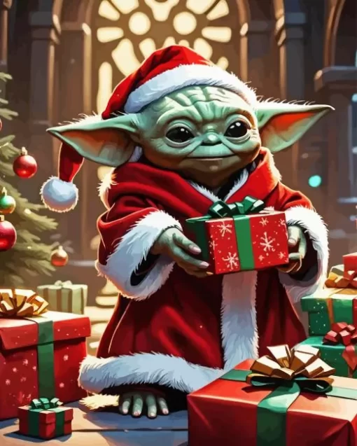 Christmas Baby Yoda Diamond Paintings